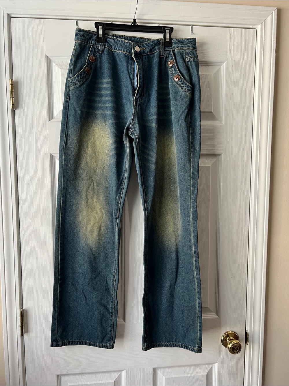 Amazon Women's Blue Washed Flare Jeans